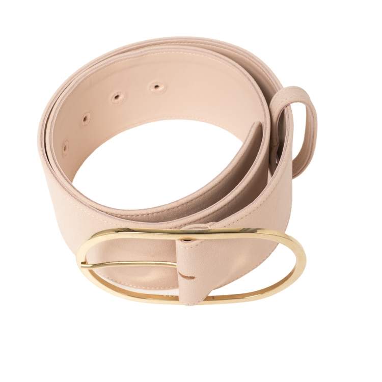 مملوكة مسبقًا Stella McCartney Powder Pink Canvas Buckle Waist Belt 69CM
