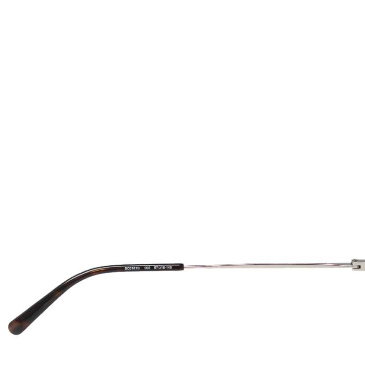 Pre Owned Stella McCartney Silver/Brown Turquoise SC0181S Cat Eye Sunglasses