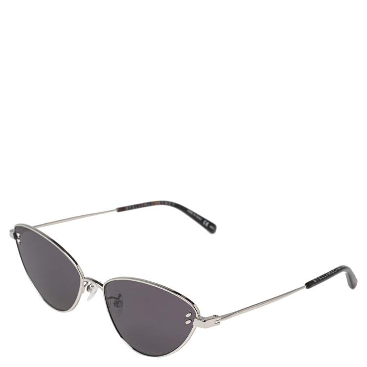 Pre Owned Stella McCartney Silver/Brown Turquoise SC0181S Cat Eye Sunglasses
