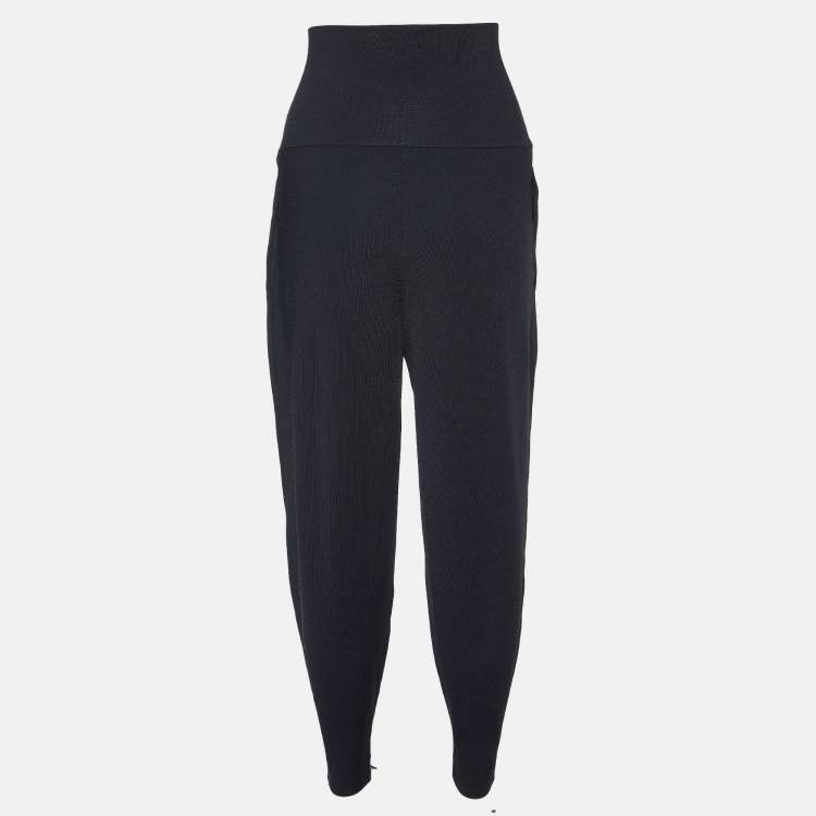Pre Owned Stella McCartney Black Jersey High Waist Tapered Pants M