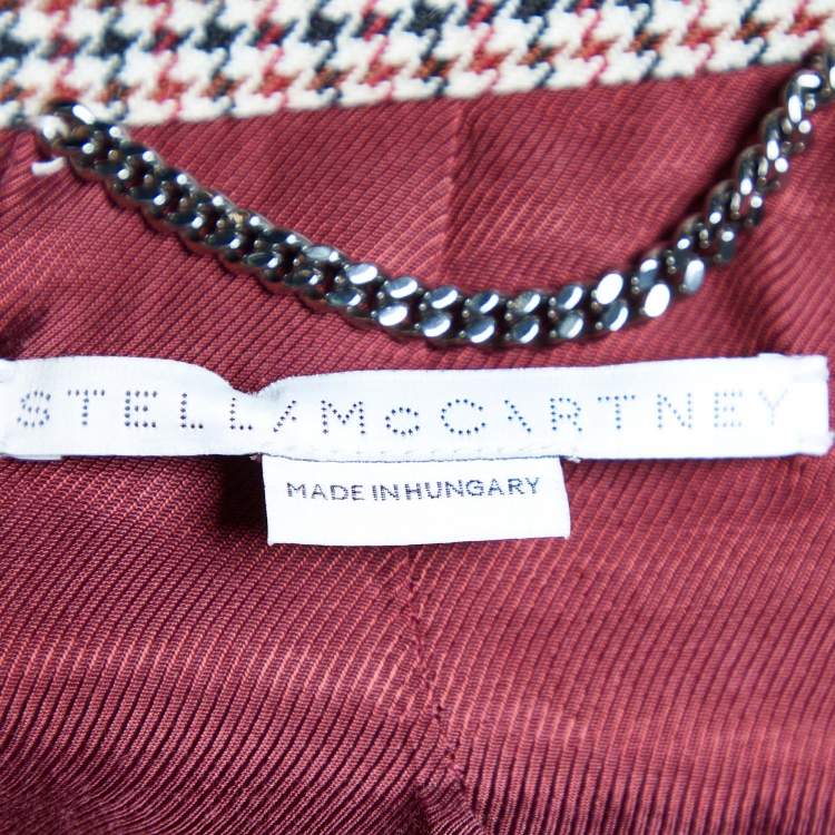 Pre Owned Stella McCartney Multicolor Houndstooth Wool Single Breasted Blazer S