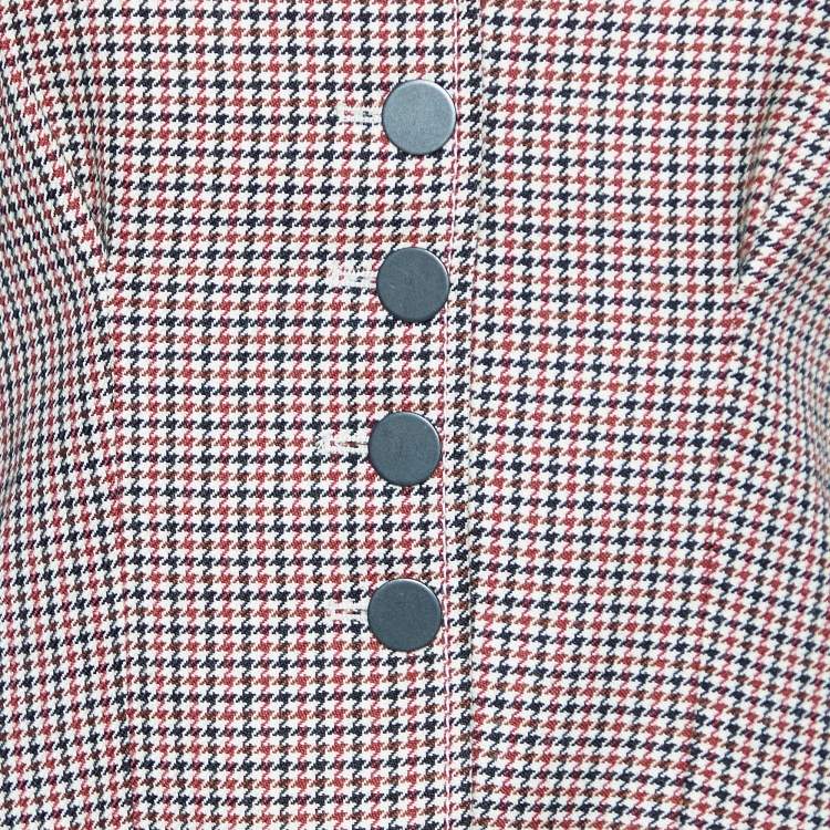 Pre Owned Stella McCartney Multicolor Houndstooth Wool Single Breasted Blazer S