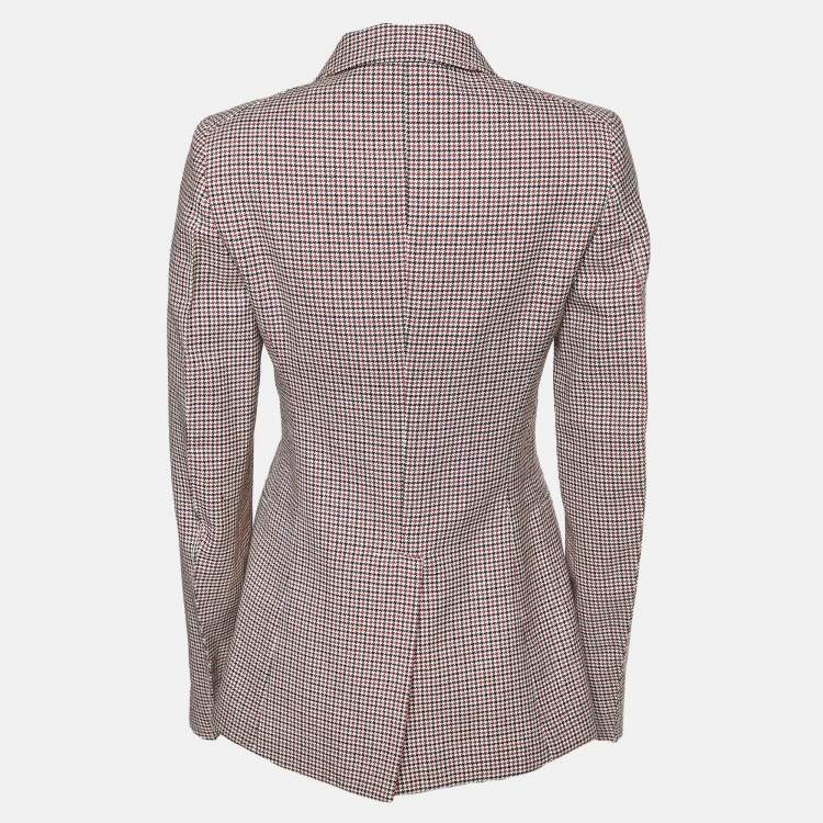Pre Owned Stella McCartney Multicolor Houndstooth Wool Single Breasted Blazer S