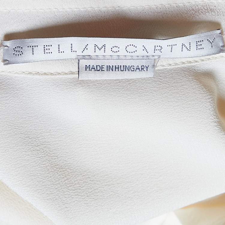Pre Owned Stella McCartney Cream Silk Estella Long Sleeve Blouse S