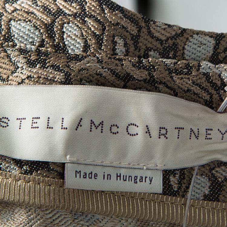 Pre Owned Stella Mccartney Beige Crocodile Effect Jacquard Sleeveless Giona Dress M