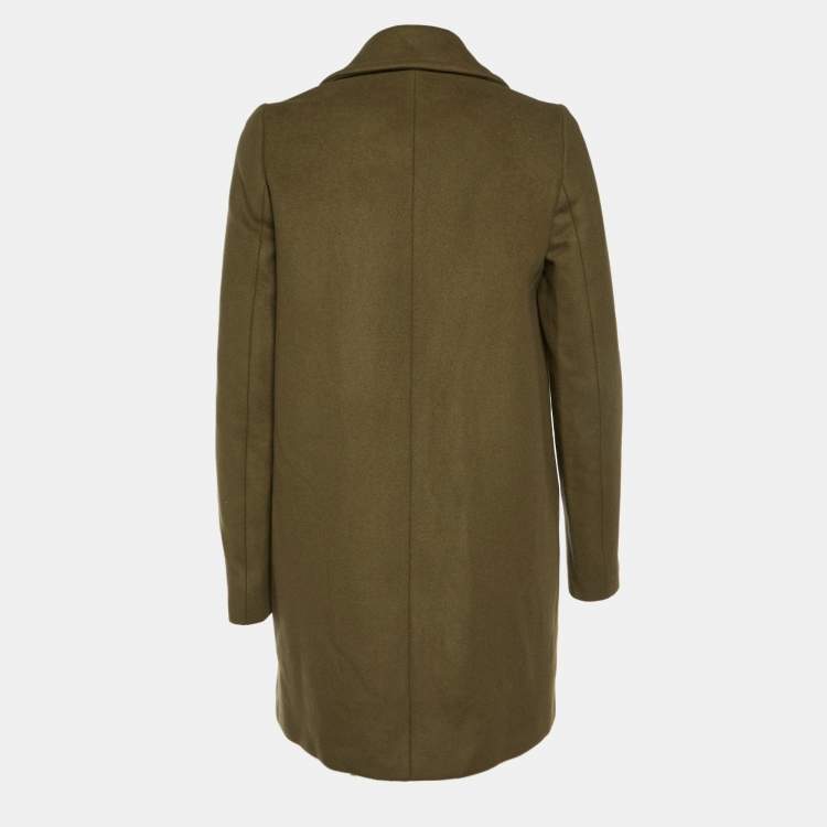 Pre Owned Stella McCartney Khaki Green Wool Double Breasted Overcoat S