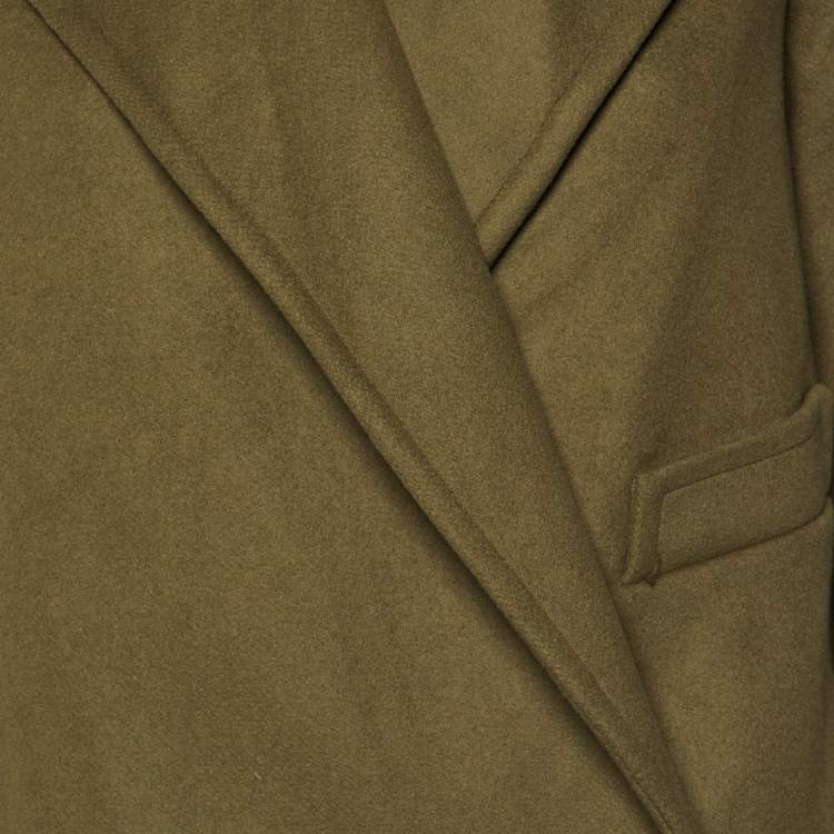 Pre Owned Stella McCartney Khaki Green Wool Double Breasted Overcoat S