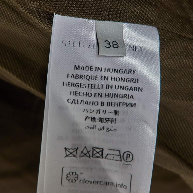 Pre Owned Stella McCartney Khaki Green Wool Double Breasted Overcoat S