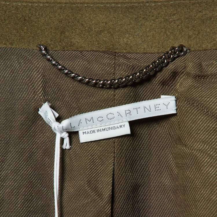 Pre Owned Stella McCartney Khaki Green Wool Double Breasted Overcoat S
