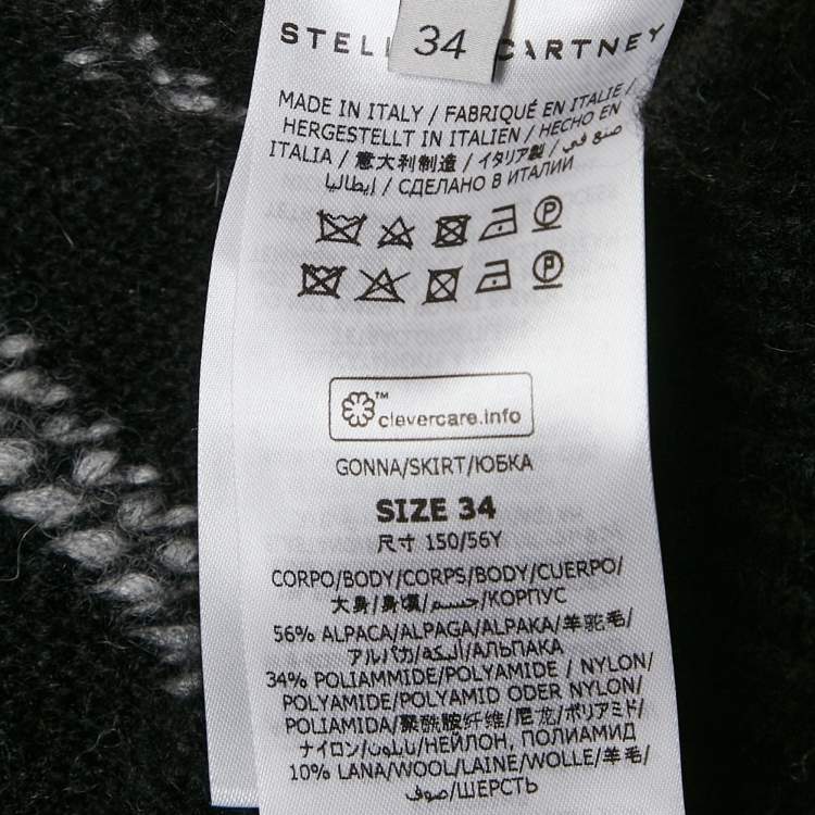 Pre Owned Stella McCartney Grey Striped Wool Midi Skirt XS