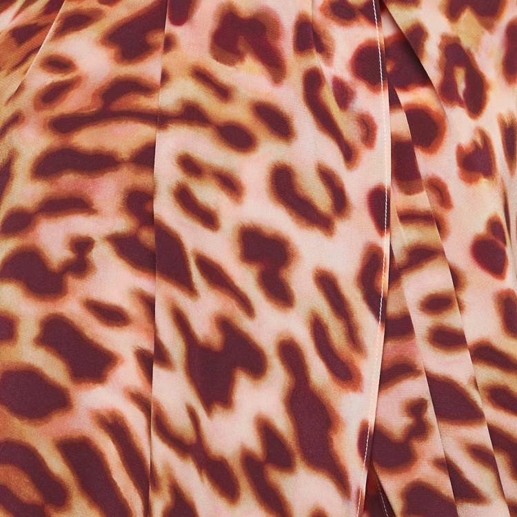 مملوكة مسبقًا Stella McCartney Martini Pink Leopard Print Silk Sleeveless Top XS