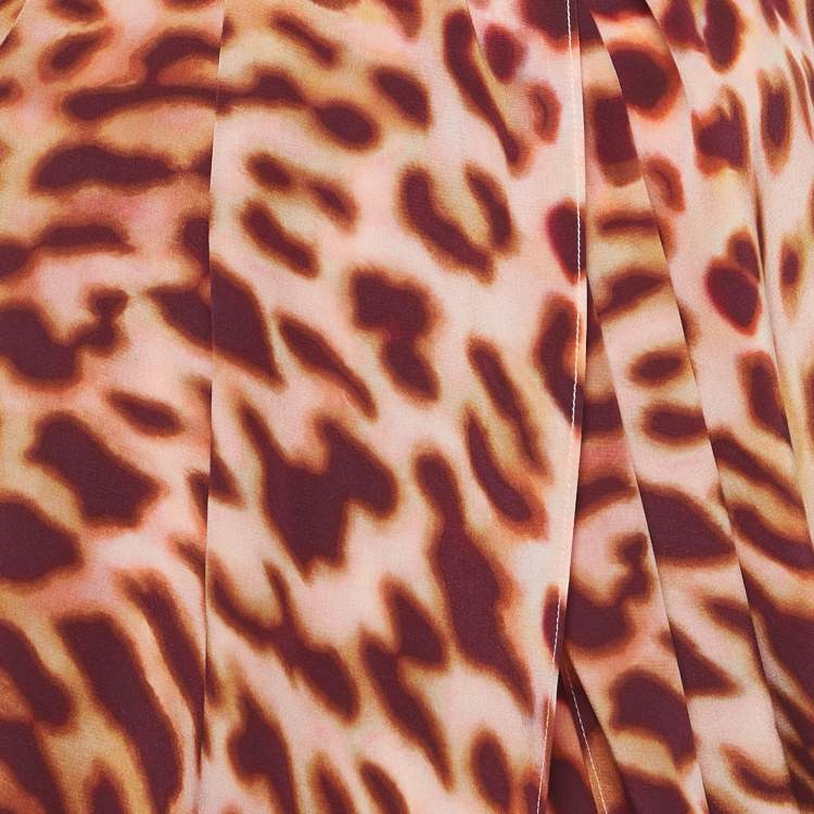 مملوكة مسبقًا Stella McCartney Martini Pink Leopard Print Silk Sleeveless Top XS