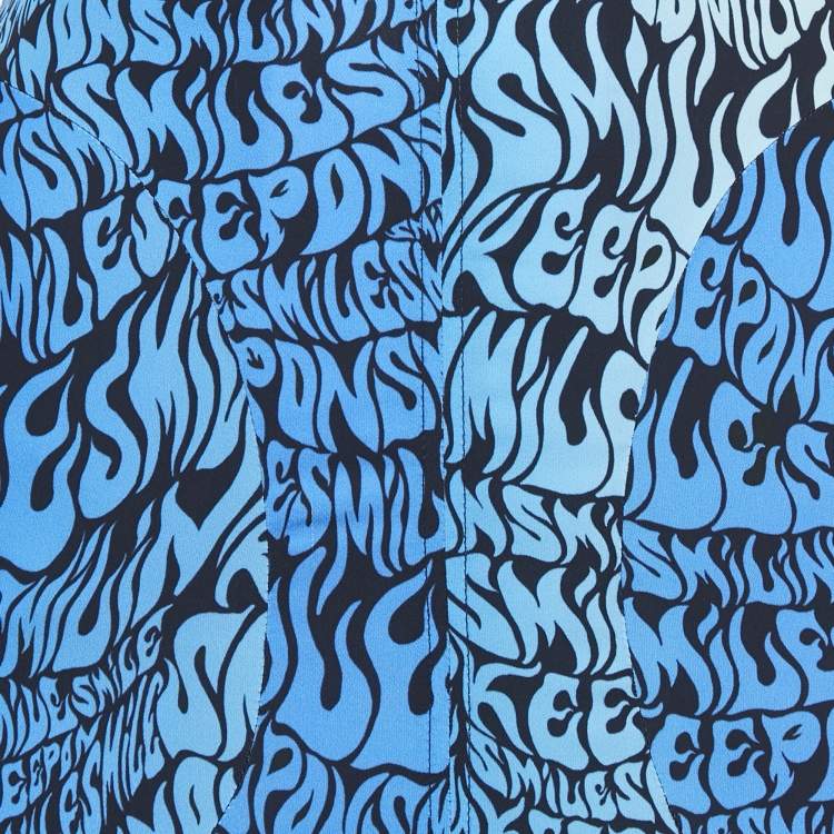 Pre Owned Stella McCartney Blue Printed Crepe Midi Skirt S