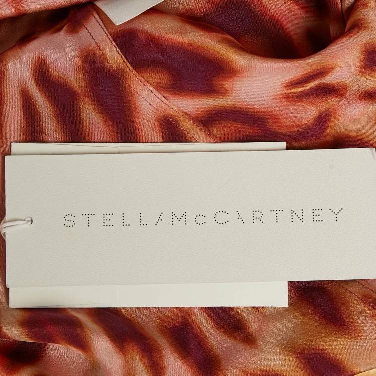 Pre Owned Stella McCartney Multicolor Leopard Print Silk Button Front Shirt XS