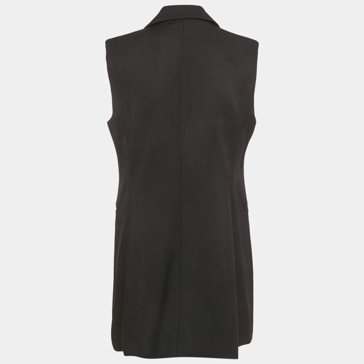 Pre Owned Stella McCartney Black Stretch Knit Collared Midi Dress M
