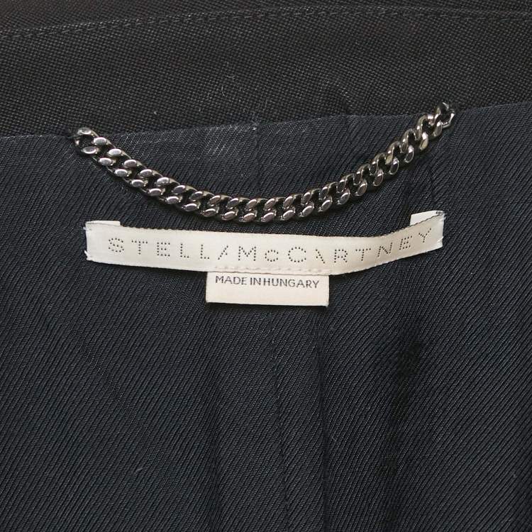 Pre Owned Stella McCartney Black Stretch Knit Collared Midi Dress M