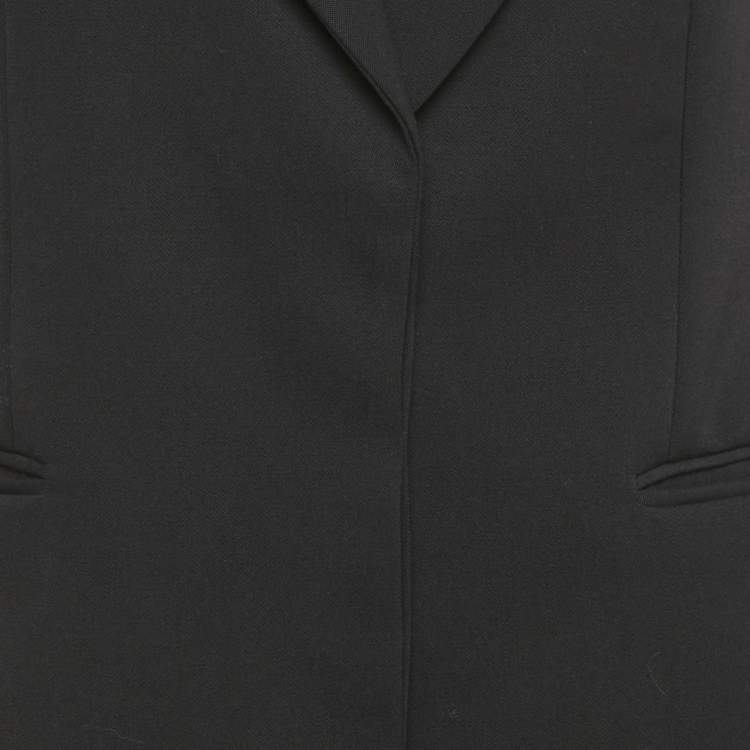 Pre Owned Stella McCartney Black Stretch Knit Collared Midi Dress M
