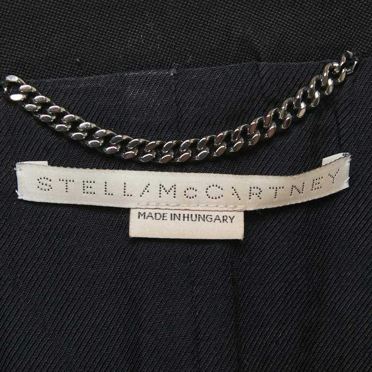 Pre Owned Stella McCartney Black Stretch Knit Collared Midi Dress M