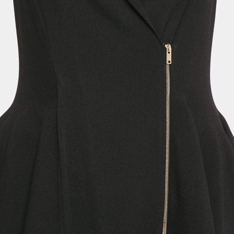 Pre Owned Stella McCartney Black Stretch Knit Collared Midi Dress M