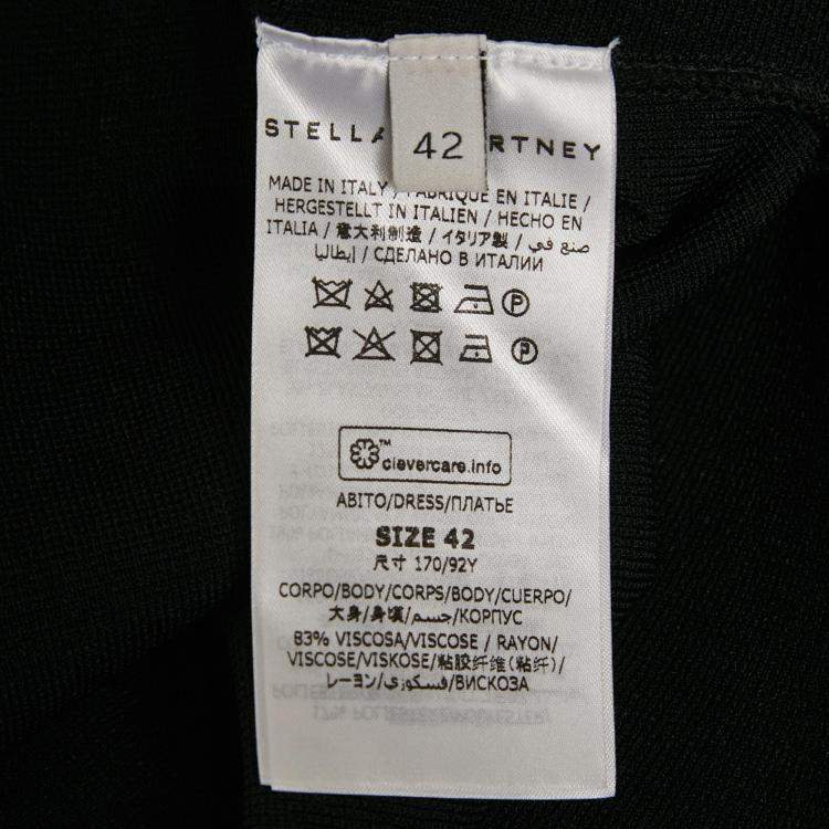Pre Owned Stella McCartney Black Stretch Knit Collared Midi Dress M
