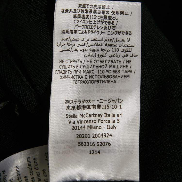 Pre Owned Stella McCartney Black Stretch Knit Collared Midi Dress M