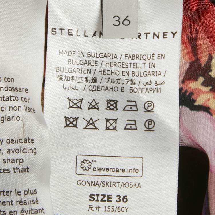 Pre Owned Stella McCartney Multicolor Floral Print Silk Wrap Style Skirt XS