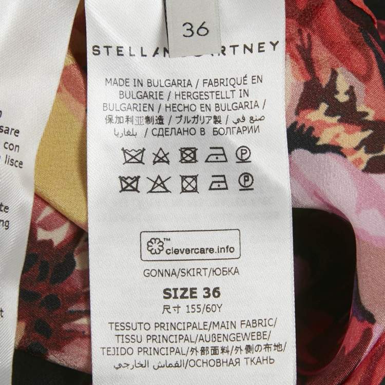 Pre Owned Stella McCartney Multicolor Floral Print Silk Wrap Style Skirt XS