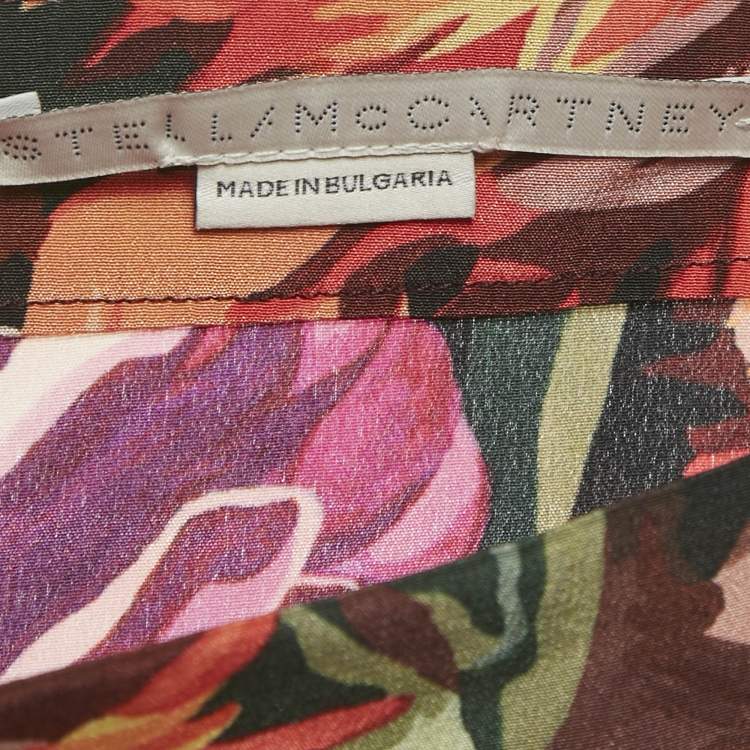 Pre Owned Stella McCartney Multicolor Floral Print Silk Wrap Style Skirt XS