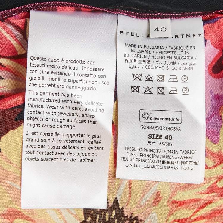 Pre Owned Stella McCartney Multicolor Flower Print Silk Midi Skirt S