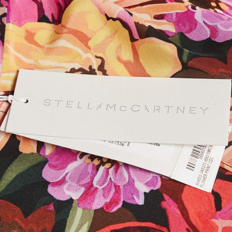 Pre Owned Stella McCartney Multicolor Flower Print Silk Midi Skirt S