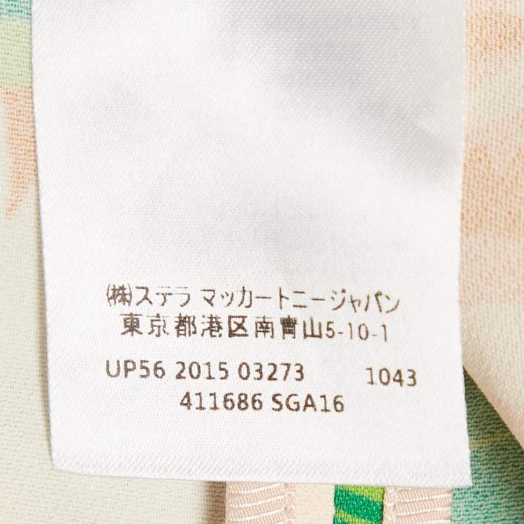 Pre Owned Stella McCartney Orange Floral Print Crepe Blouse S