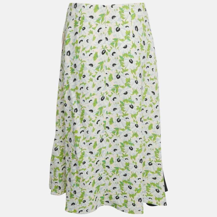 مملوكة مسبقًا Stella McCartney Green Crepe Florentina Midi Skirt S