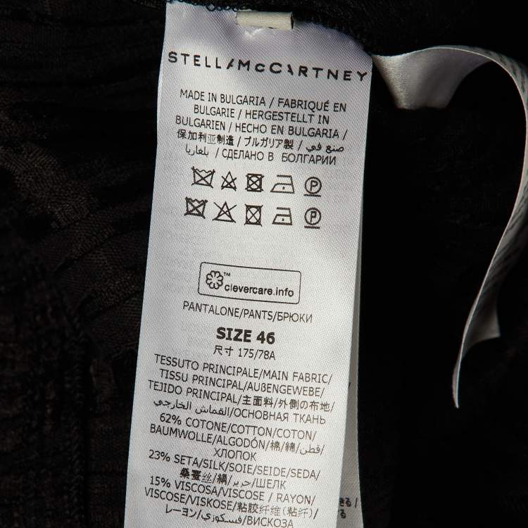 Pre Owned Stella McCartney Black Jacquard Trousers L 