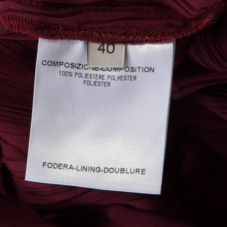 Pre Owned Stella McCartney Bordeaux Plisse Wrap Top S