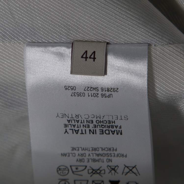 Pre Owned Stella McCartney Blue & White Print Heavy Applique Detail Oversized Blazer M