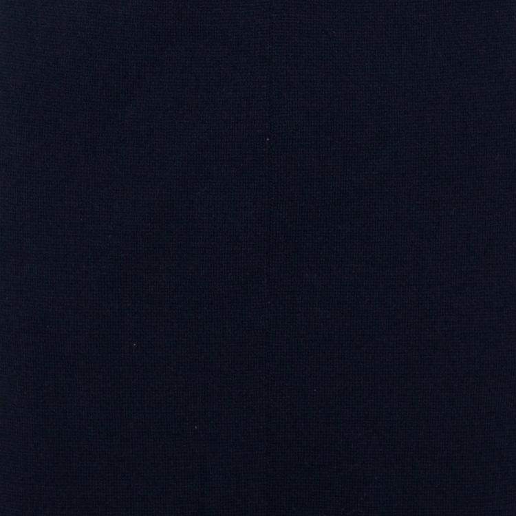 Pre Owned Stella McCartney Navy Blue Cotton Knit Contrast Stripe Panel Detail Midi Skirt M