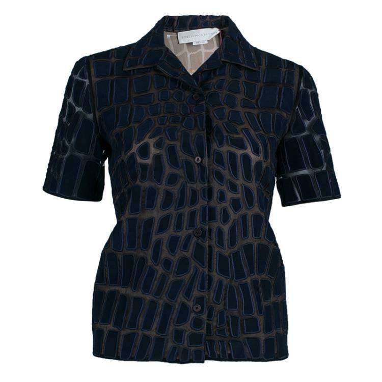 Pre Owned Stella McCartney Navy Textured Top XS And Pants Set S