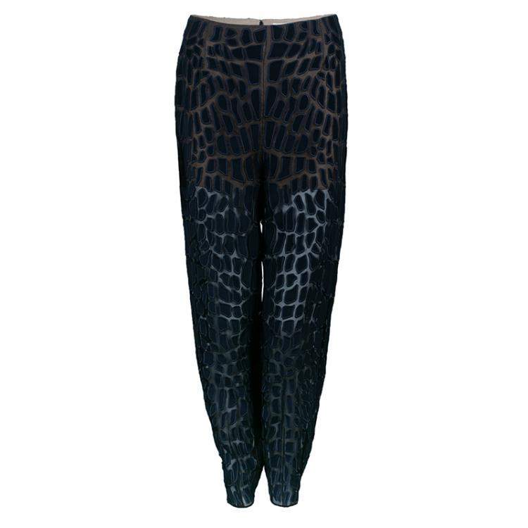 Pre Owned Stella McCartney Navy Textured Top XS And Pants Set S