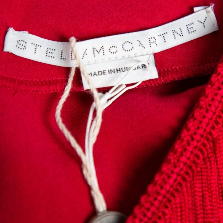 مملوكة مسبقًا Stella McCartney Red Crepe Sleeveless Fringed Top S