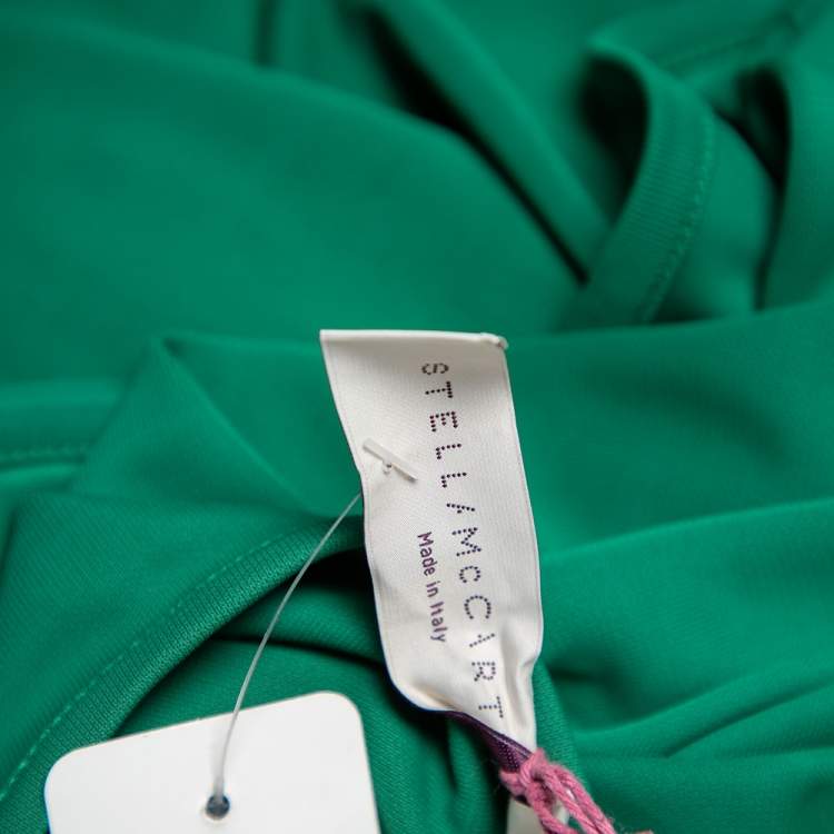 Pre Owned Stella McCartney Green Jersey Pleated Front Detail Top M 