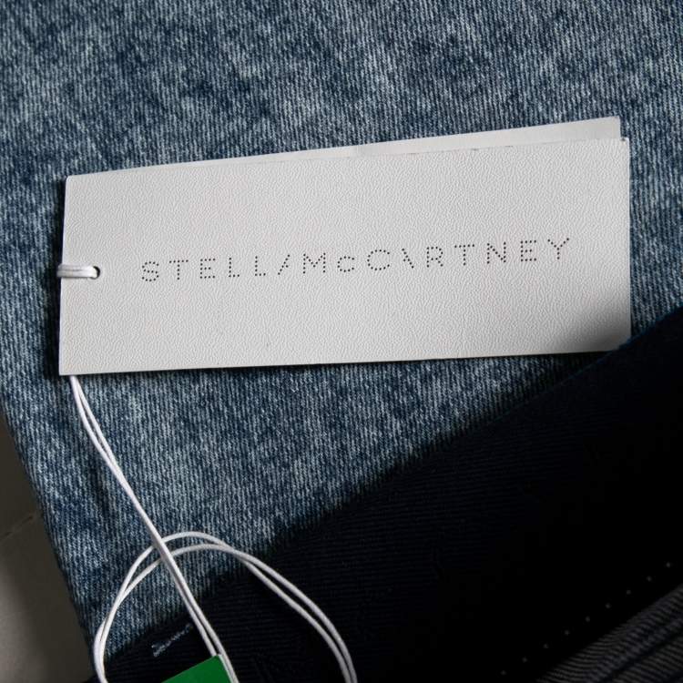 مملوكة مسبقًا Stella McCartney Blue Denim Logo Waistband Jeans L 