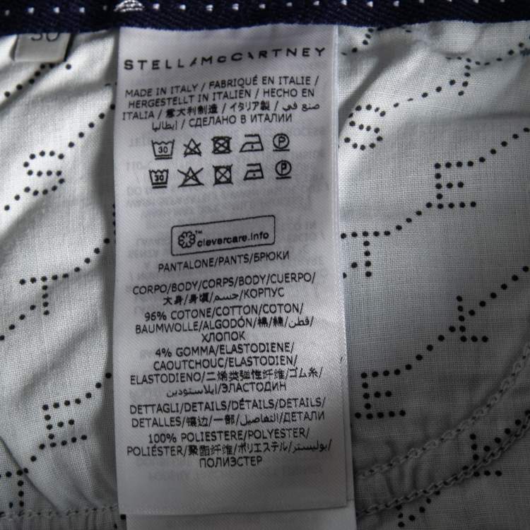 مملوكة مسبقًا Stella McCartney Blue Denim Logo Waistband Jeans L 