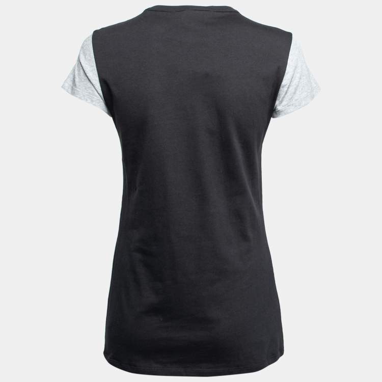 Pre Owned Stella McCartney Black Cotton Tiger Embroidered Short Sleeve T-Shirt M