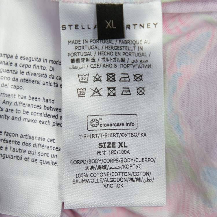 Pre Owned Stella McCartney x Myfawnwy Neon Pink Abstract Print Cotton Crew Neck T-Shirt XL