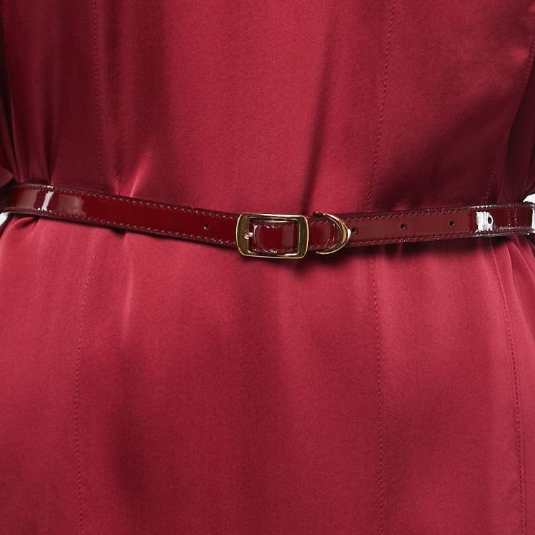 Pre Owned Stella McCartney Red Silk Satin Sleeveless Belted Mini Dress M