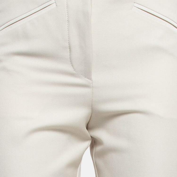Pre Owned Stella McCartney Cream Side Stripe Wool Blend Formal Trousers S