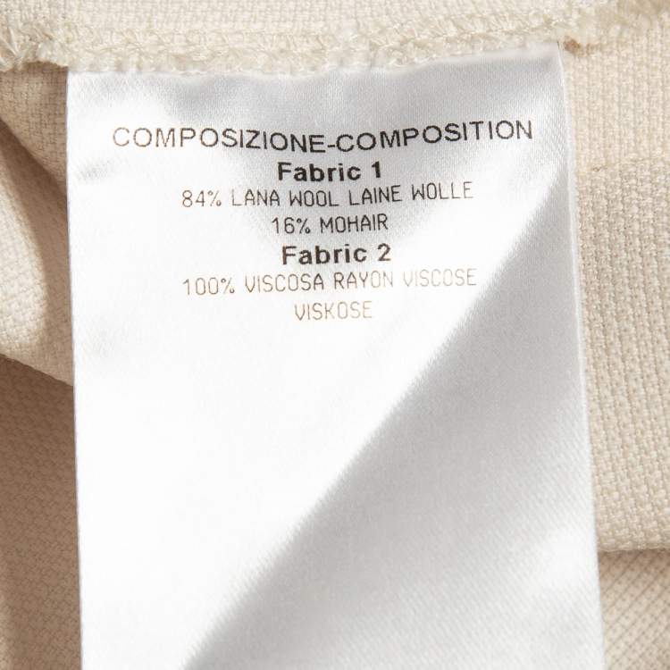 Pre Owned Stella McCartney Cream Side Stripe Wool Blend Formal Trousers S