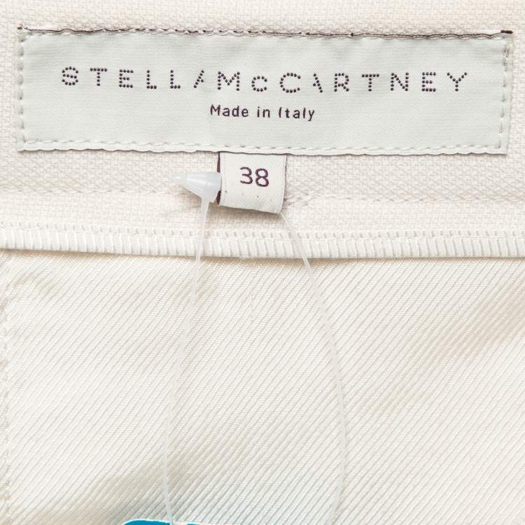 Pre Owned Stella McCartney Cream Side Stripe Wool Blend Formal Trousers S