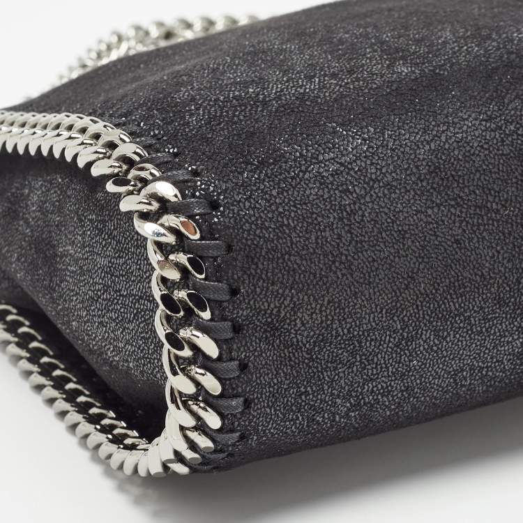 Pre Owned Stella McCartney Black Faux Suede Mini Falabella Tote