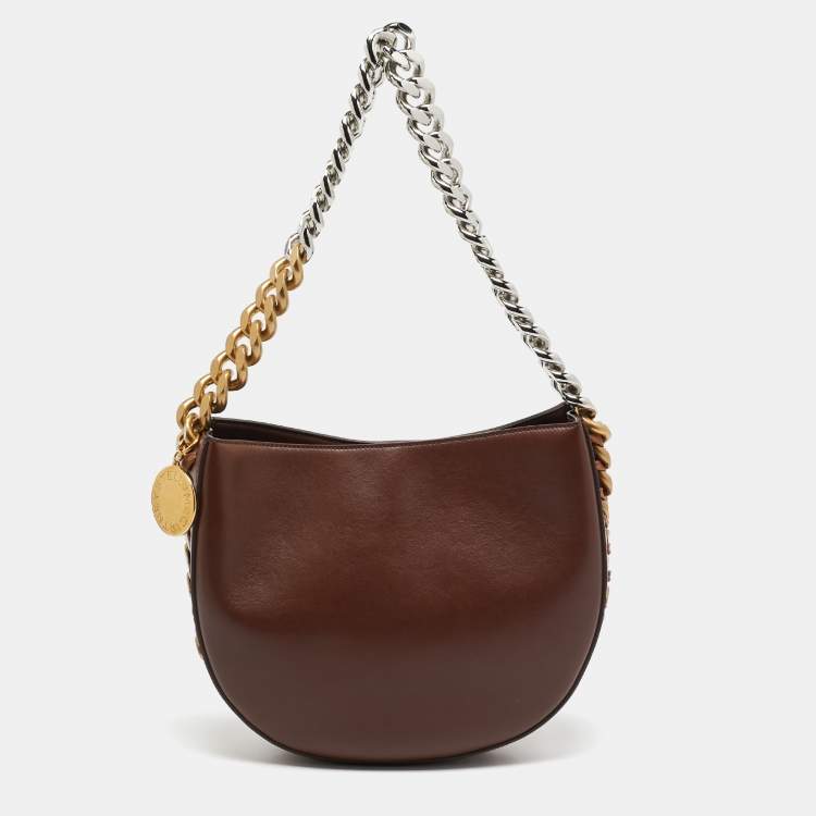 Pre Owned Stella McCartney Brown Faux Leather Medium Frayme Shoulder Bag